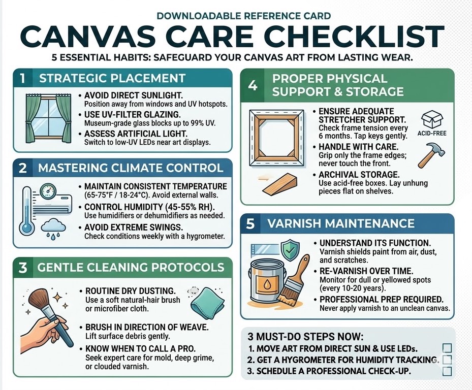 canvas art care list